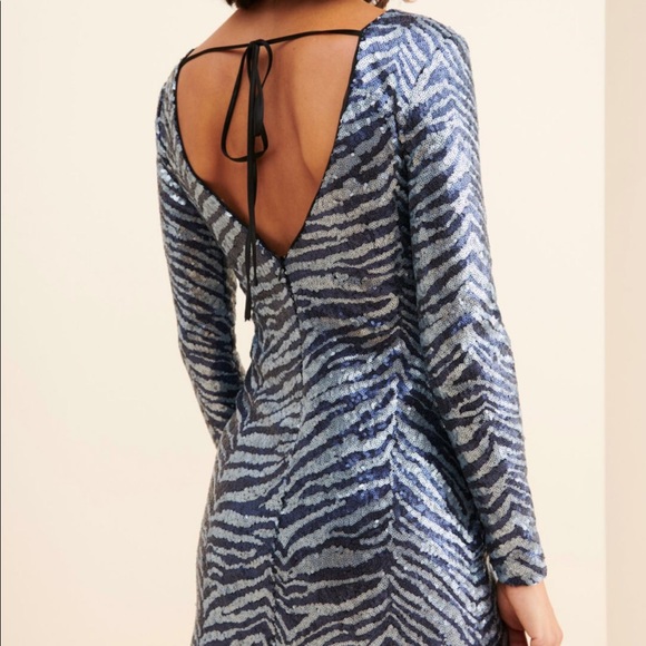 UO Wild Night Sequin Animal Print Mini Dress - Picture 2 of 3